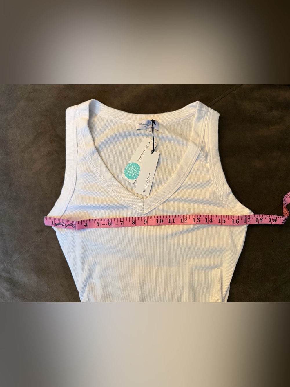 Michael Stars White V-Neck Ribbed Tank - Picture 7 of 9